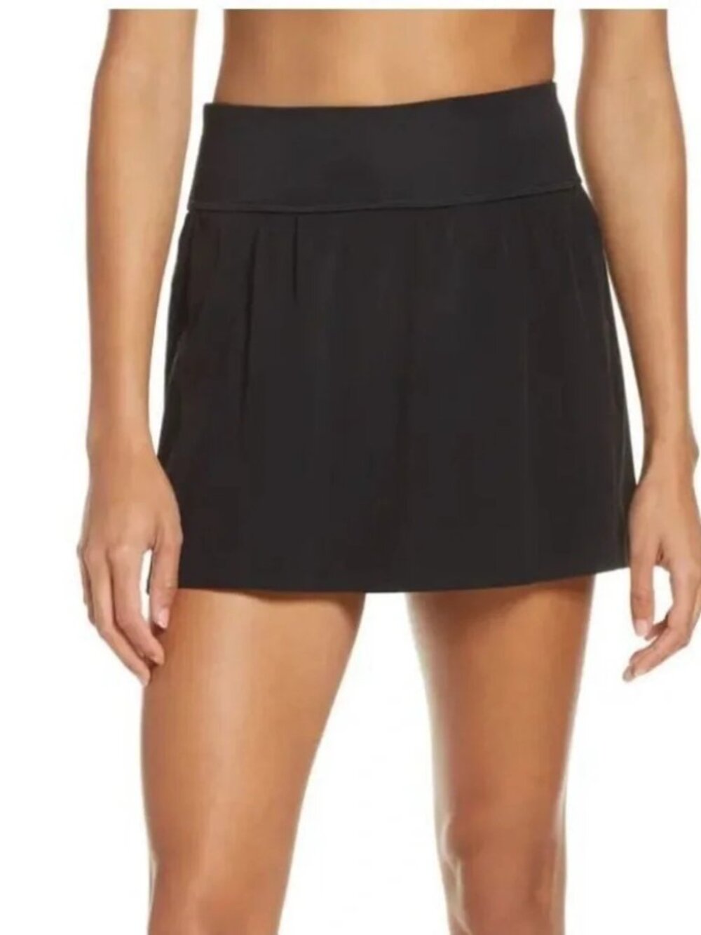 Spanx Black Ribbed Get Moving Tennis Skort